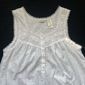 Adonna White Lace Button-Up Blouse